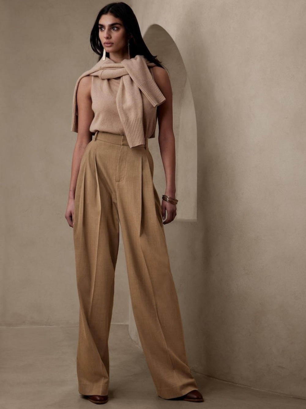 Banana Republic Wide-Leg Italian Wool Trouser
